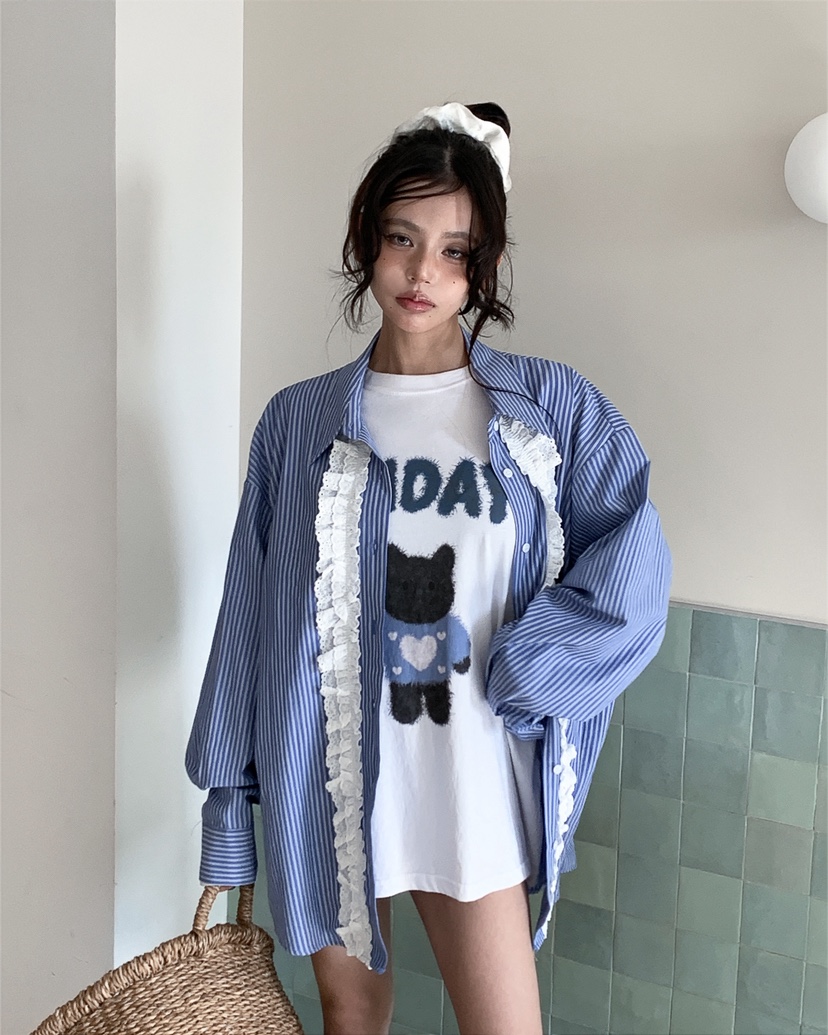 LIVE AID-P東大門實拍女裝新品人氣休閑26春夏熱賣長袖T恤LIVE AID-P長袖T恤