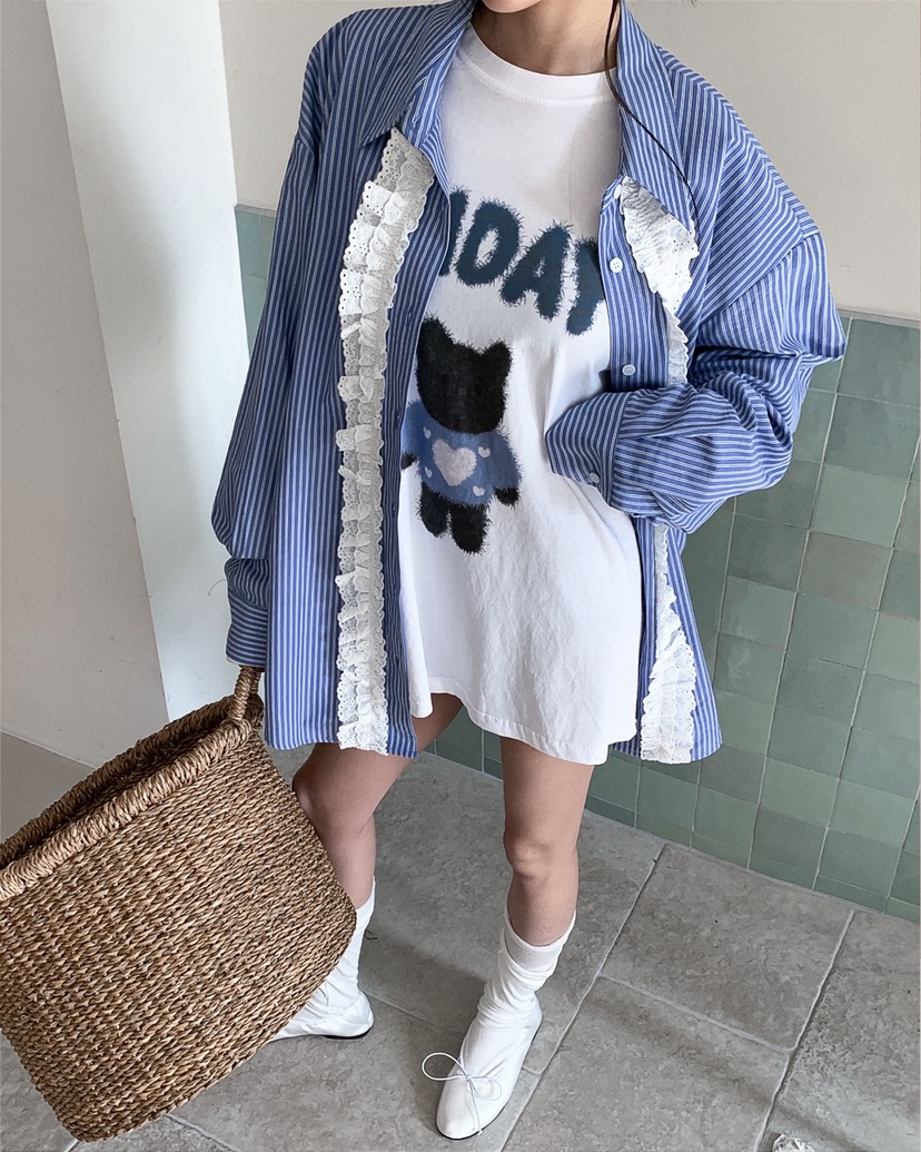 LIVE AID-P東大門實拍女裝新品人氣休閑26春夏熱賣長袖T恤LIVE AID-P長袖T恤