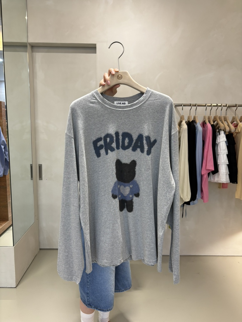 LIVE AID-P東大門實拍女裝新品人氣休閑26春夏熱賣長袖T恤LIVE AID-P長袖T恤圖色2