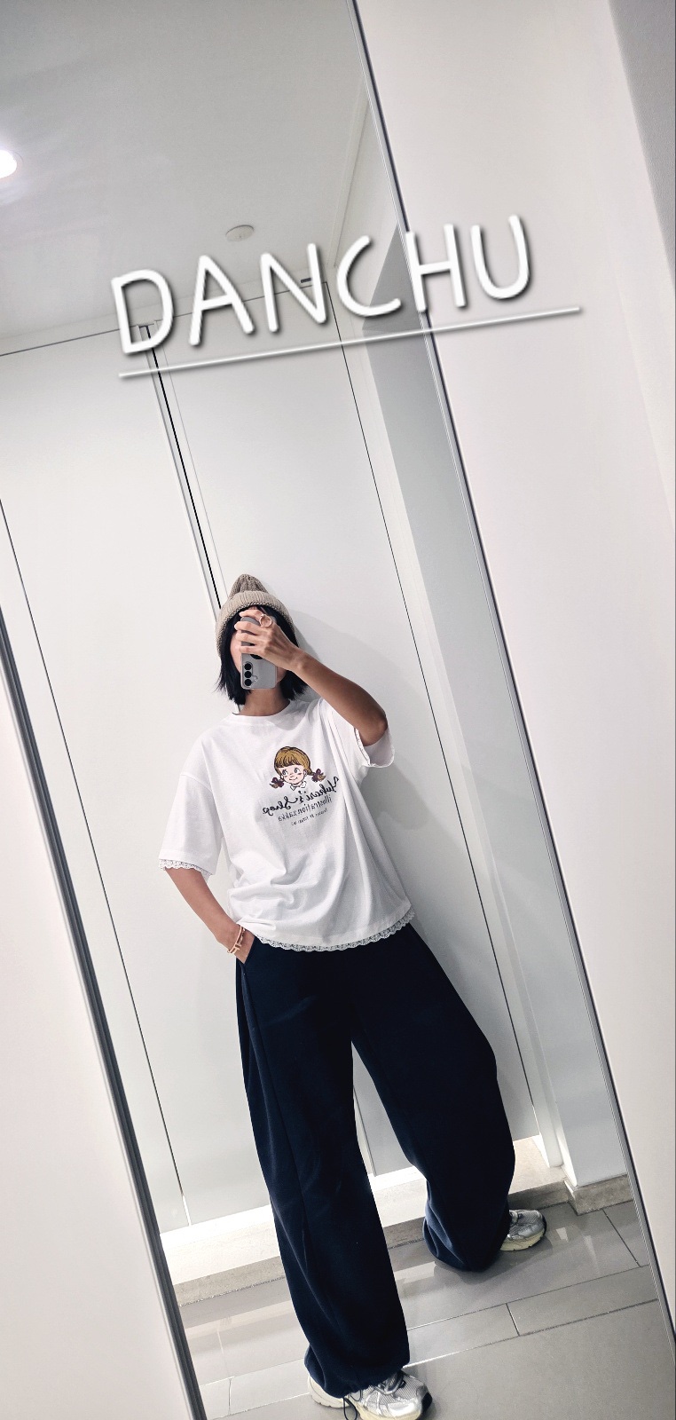 DANCHU東大門代購女裝新款熱賣時尚休閑26春夏職業T恤蕾絲DANCHUT恤