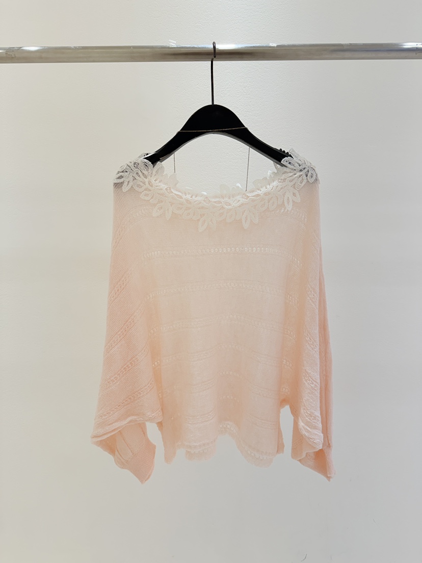 CORAL韓國直郵女裝新品職業26春夏人氣針織衫不含項鏈蕾絲CORAL針織衫