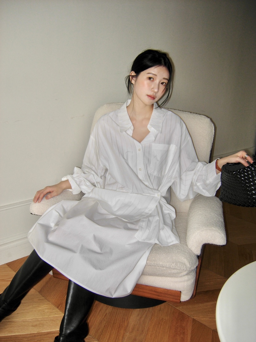 BLACK PIG韓國代購女士新品時尚休閑熱賣襯衫蕾絲衫條紋VIVIAN_LEE襯衫/蕾絲衫