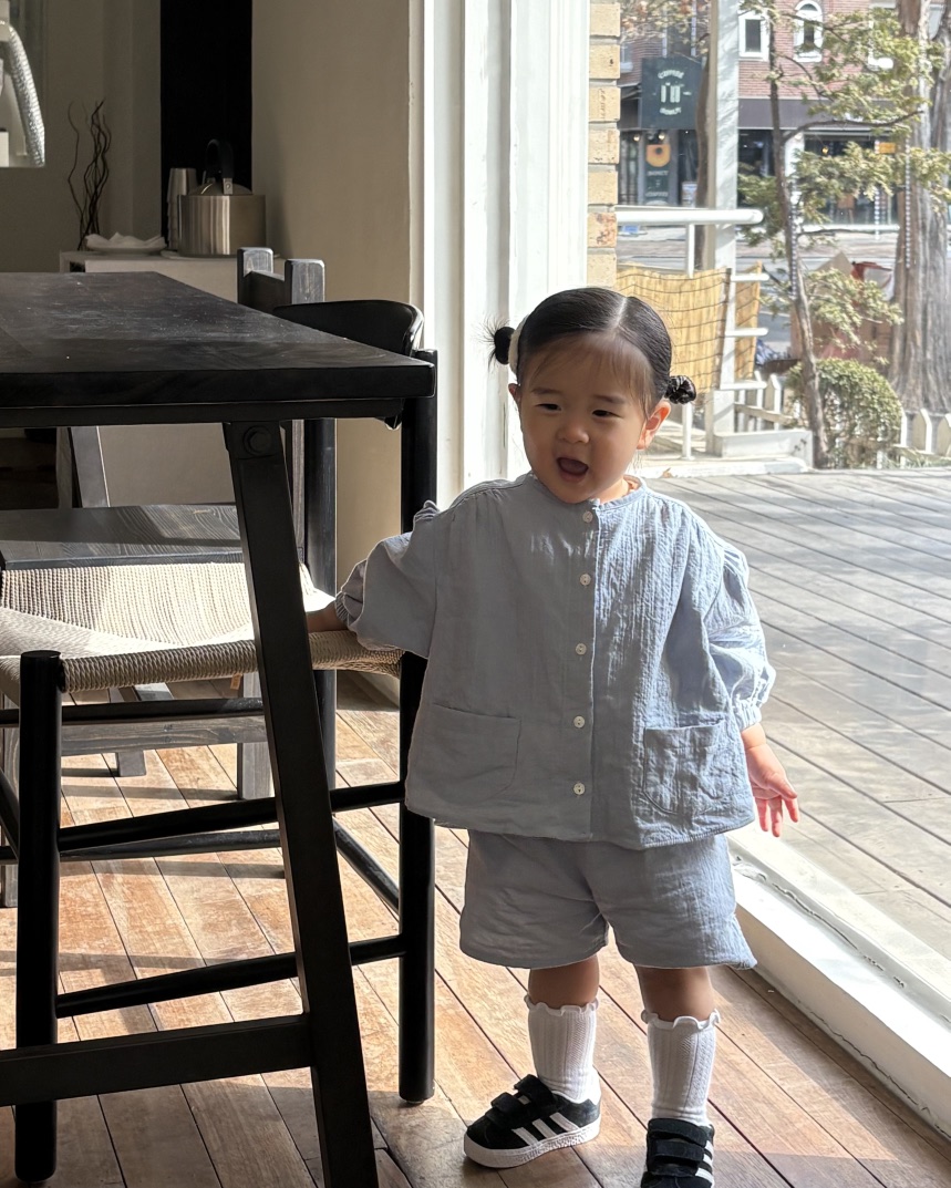 THE LINE-Q韓國直郵女士新款26春夏真品襯衫蕾絲衫童裝THE LINE-Q襯衫/蕾絲衫