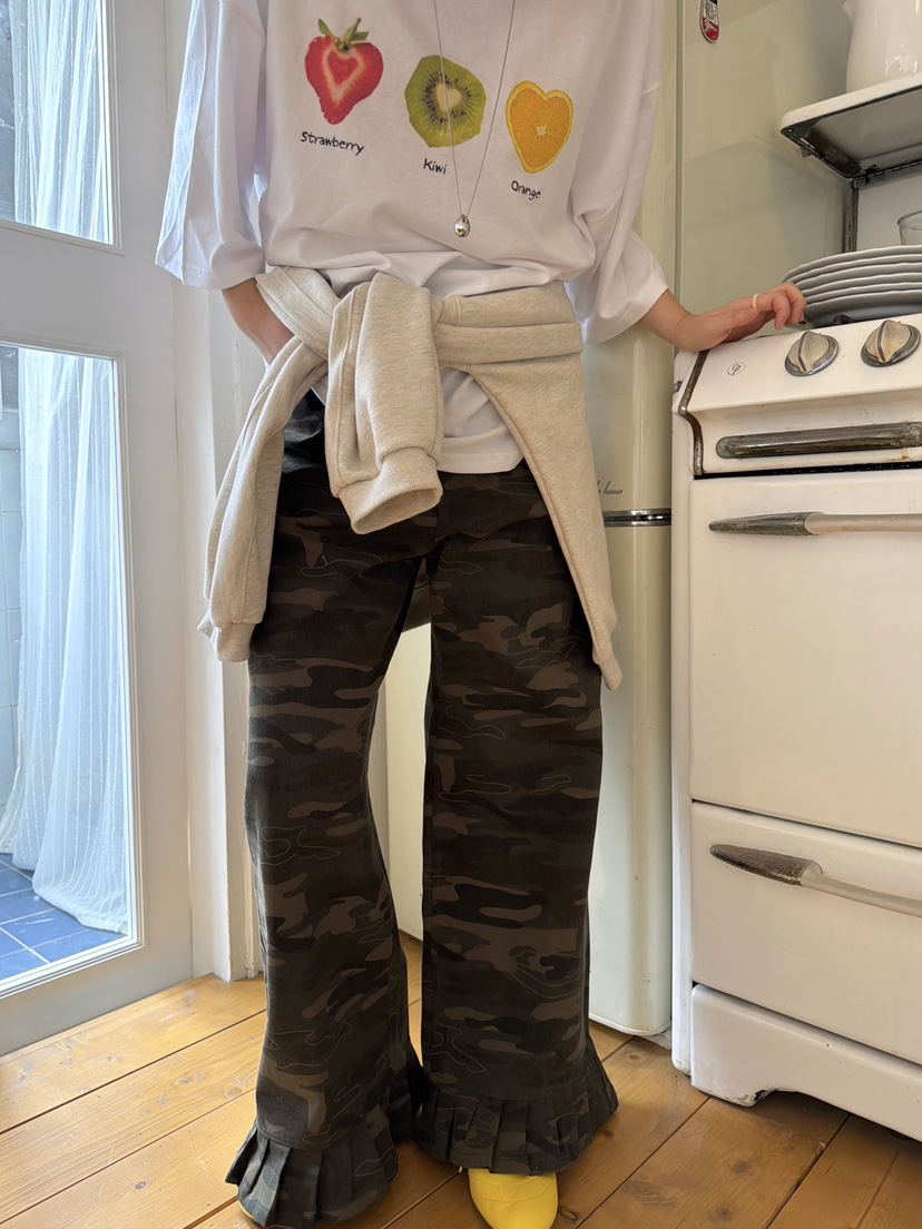 THE LINE-Q東大門實拍女士新品時尚職業人氣休閑褲迷彩THE LINE-Q休閑褲