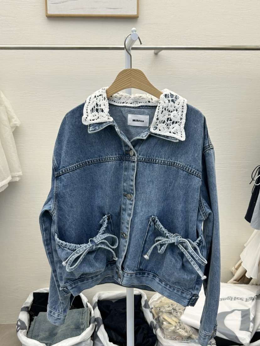 MILK TEA韓國直郵女裝新品真品職業休閑26春夏推薦夾克蕾絲MILK TEA夾克圖色1