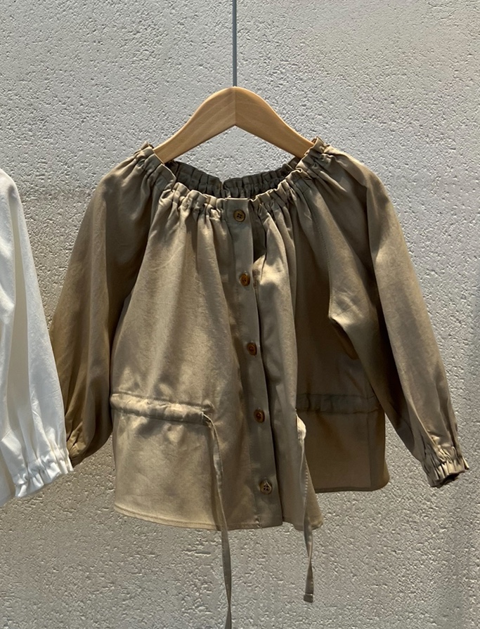 THE LINE-Q東大門直郵女裝新款真品襯衫蕾絲衫童裝褶皺THE LINE-Q襯衫/蕾絲衫圖色2