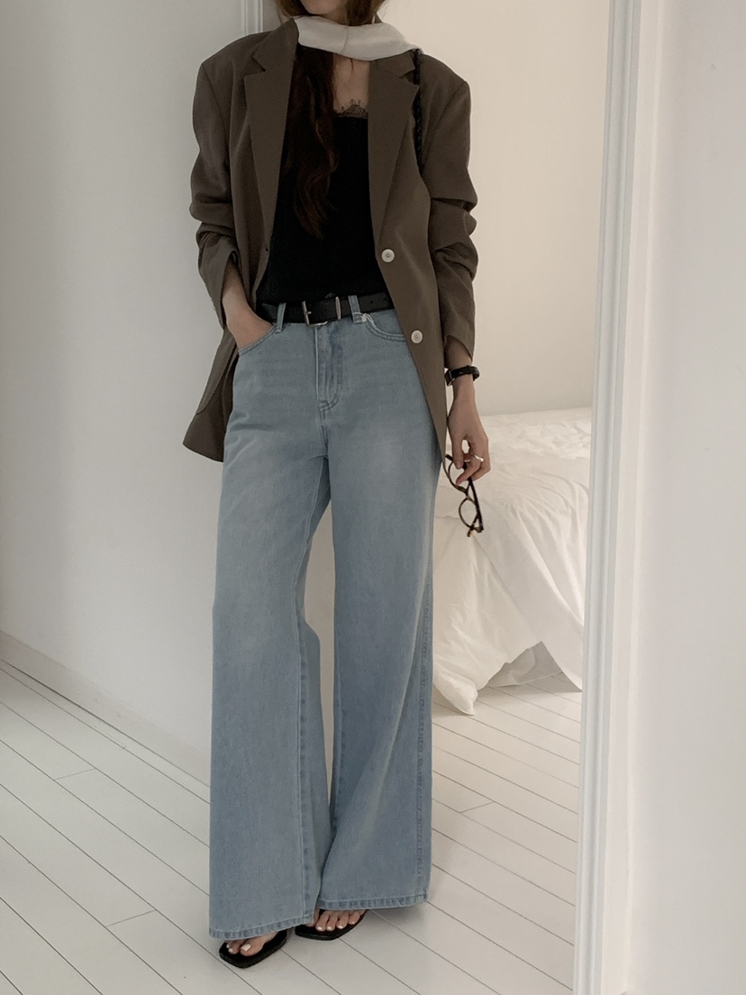 LONG PEAK韓國直郵女裝新款人氣推薦熱賣職業牛仔褲口袋LONG PEAK牛仔褲