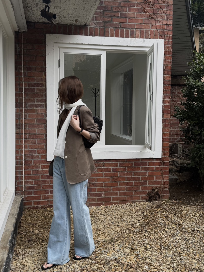 LONG PEAK韓國直郵女裝新款人氣推薦熱賣職業牛仔褲口袋LONG PEAK牛仔褲