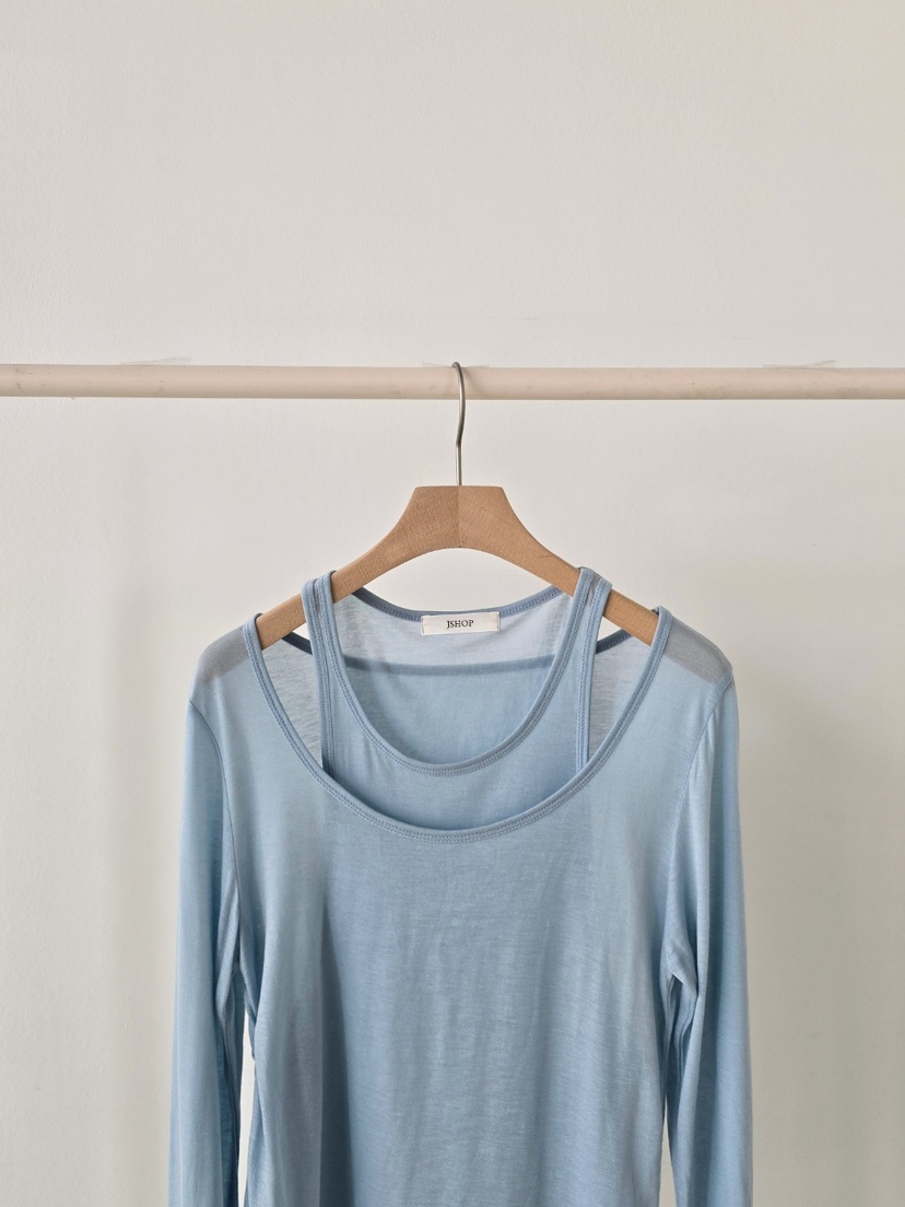 J SHOP東大門直郵女士新款熱賣休閑真品26春夏長袖T恤假兩件J_SHOP長袖T恤