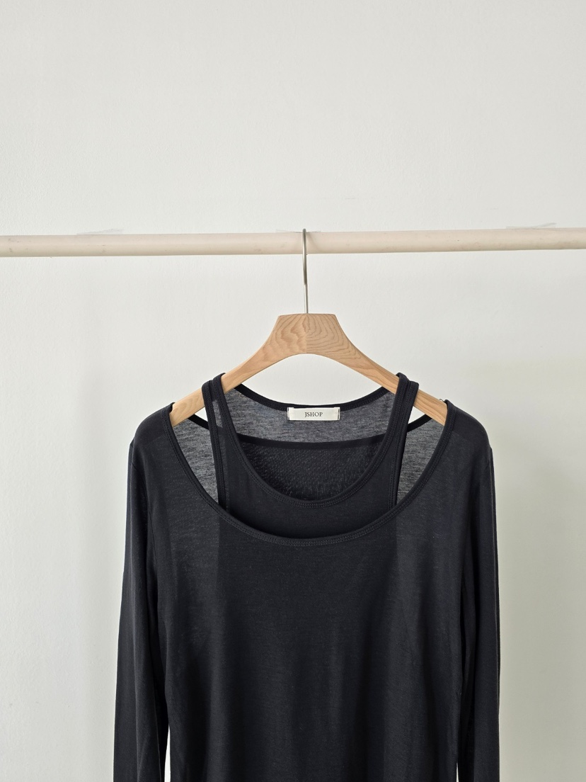 J SHOP東大門直郵女士新款熱賣休閑真品26春夏長袖T恤假兩件J_SHOP長袖T恤