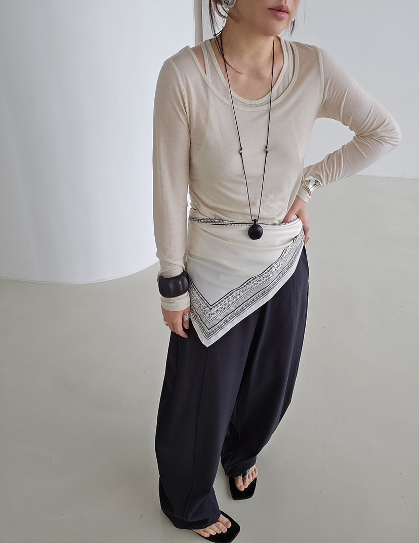 J SHOP東大門直郵女士新款熱賣休閑真品26春夏長袖T恤假兩件J_SHOP長袖T恤