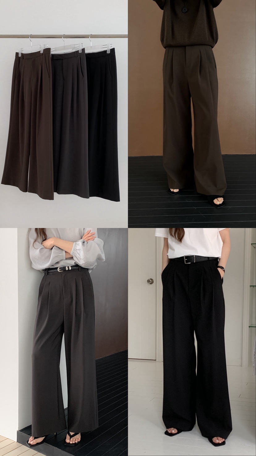 LONG PEAK東大門代購女士新品人氣時尚26春夏休閑褲褶裥LONG PEAK休閑褲