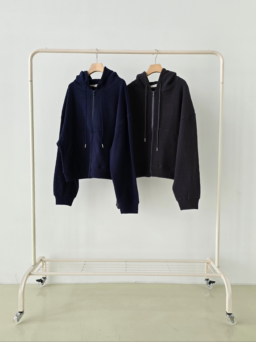 J SHOP韓國代購女士新品休閑職業推薦真品夾克華夫格拉鏈J_SHOP夾克