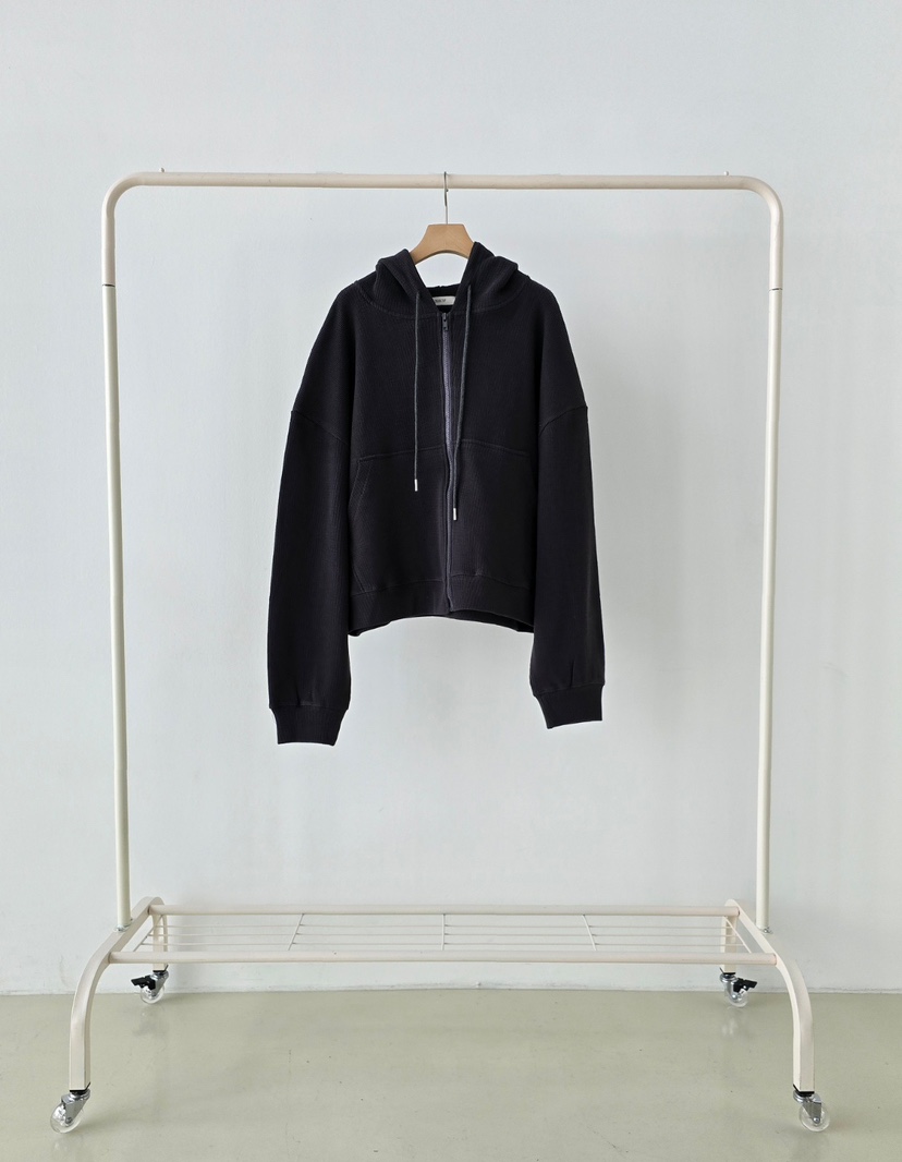 J SHOP韓國代購女士新品休閑職業推薦真品夾克華夫格拉鏈J_SHOP夾克圖色2墨色