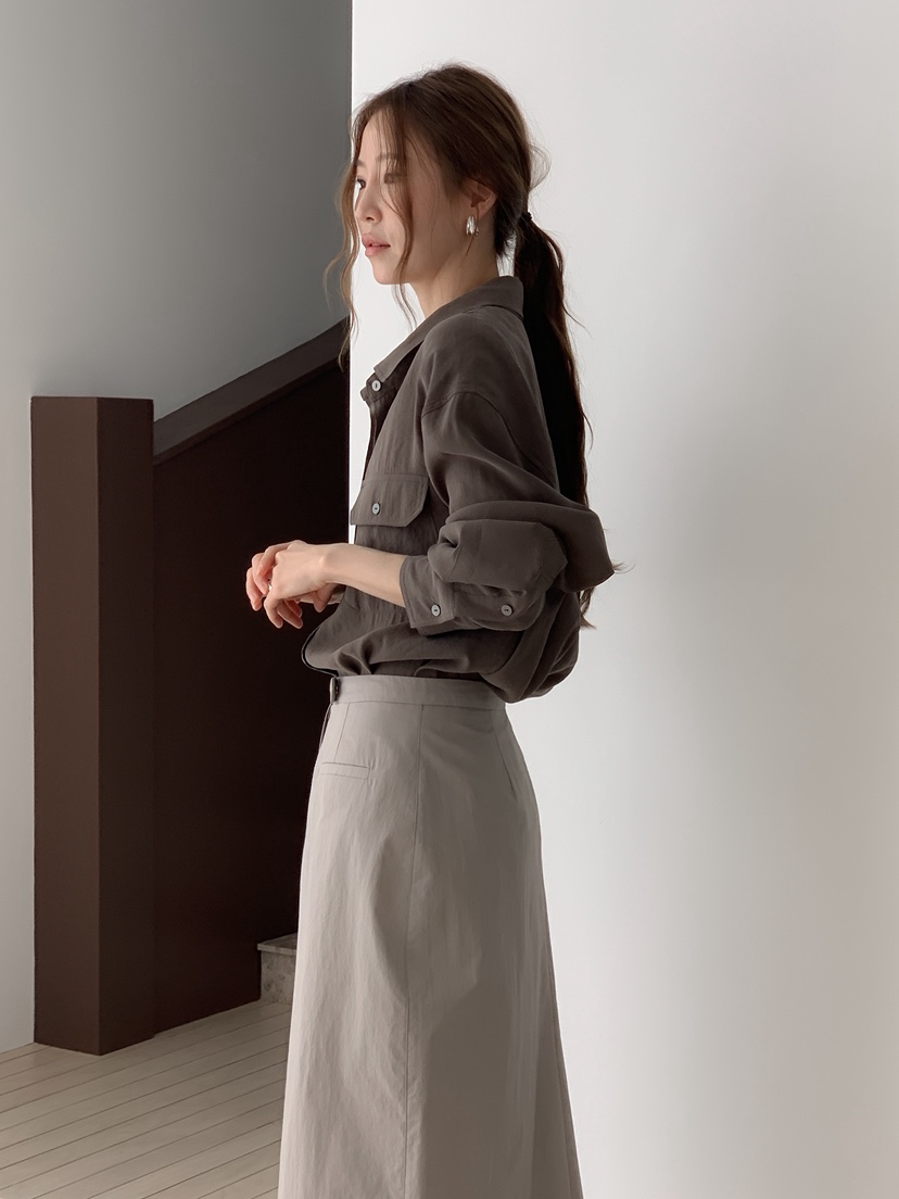 LONG PEAK東大門實拍女裝新品真品襯衫蕾絲衫莫代爾緞面LONG PEAK襯衫/蕾絲衫