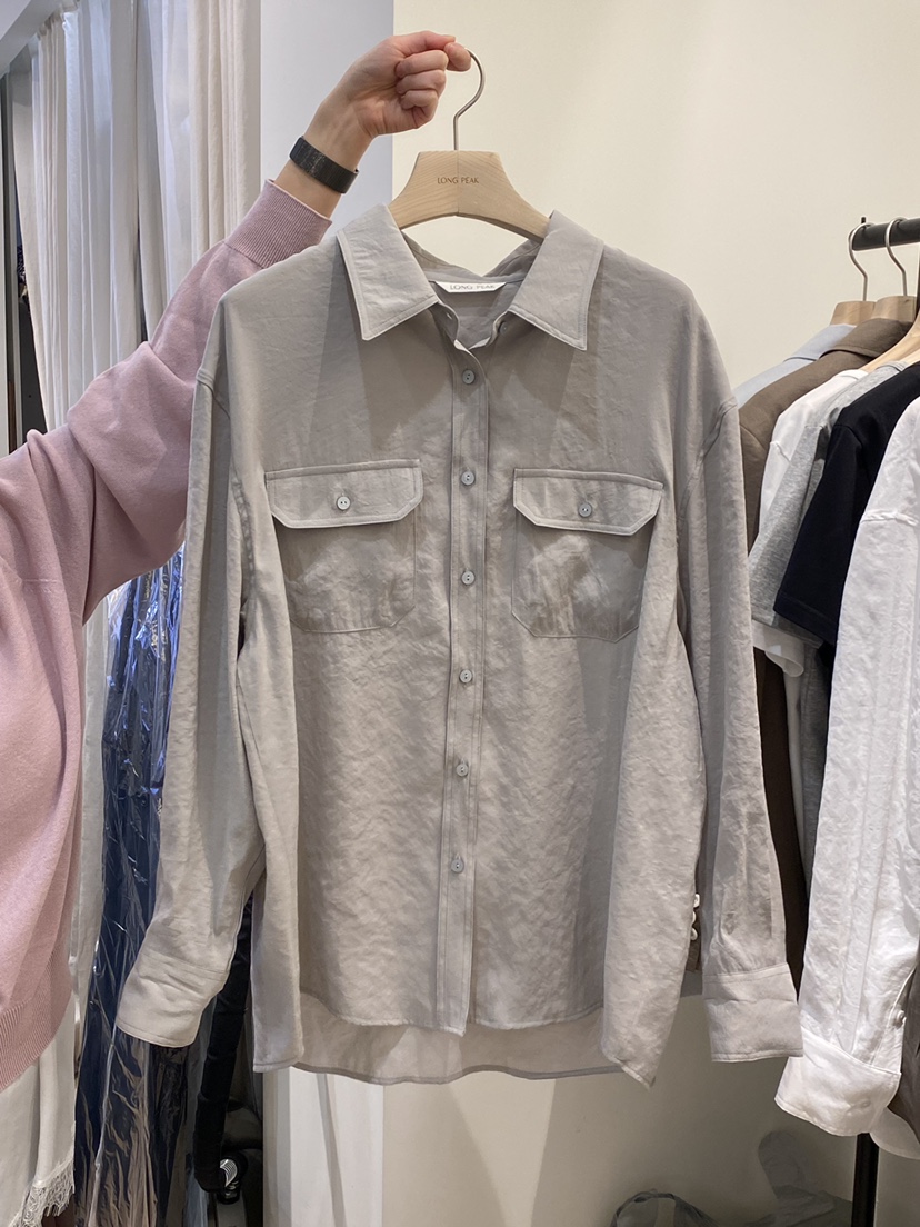 LONG PEAK東大門實拍女裝新品真品襯衫蕾絲衫莫代爾緞面LONG PEAK襯衫/蕾絲衫圖色2