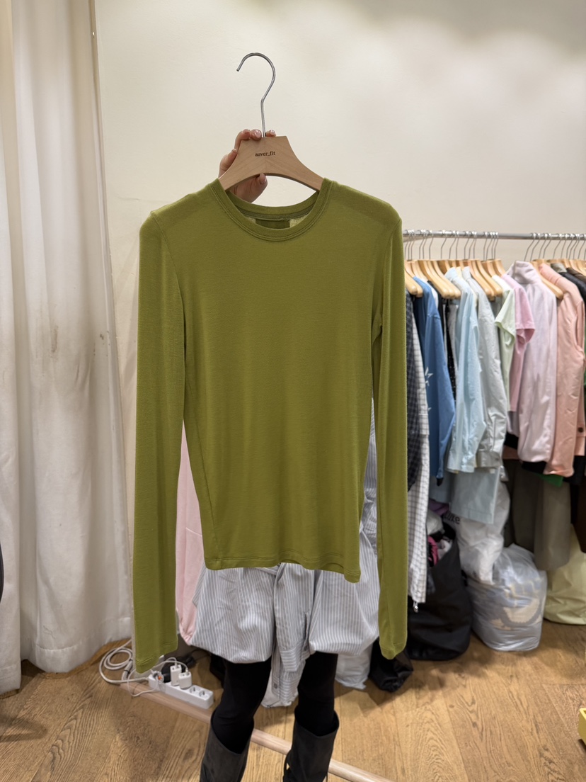 AUVERFIT韓國代購女士新款時尚26春夏休閑推薦長袖T恤圓領AUVERFIT長袖T恤圖色5