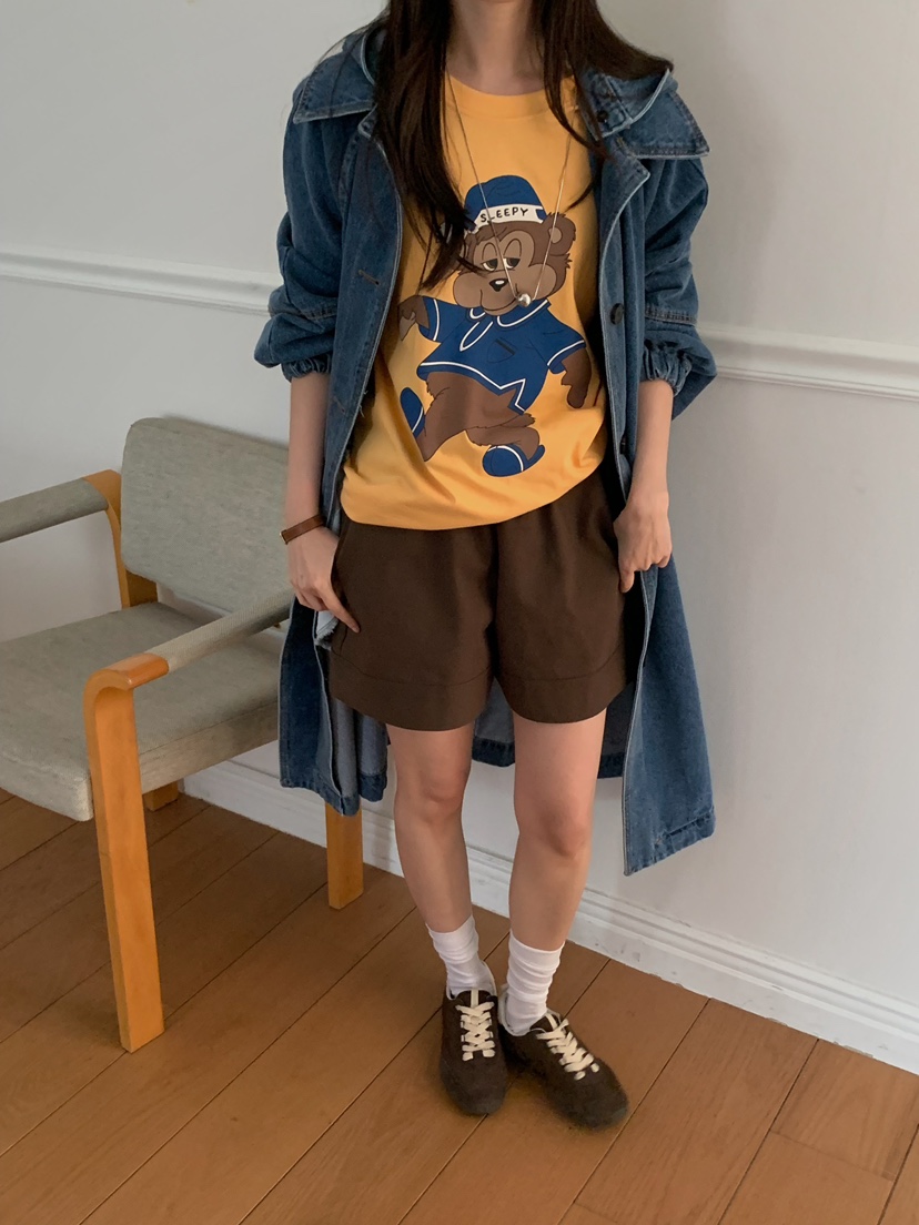 CAMEL-P韓國代購女裝新款休閑T恤泰迪熊Came_l 家T恤