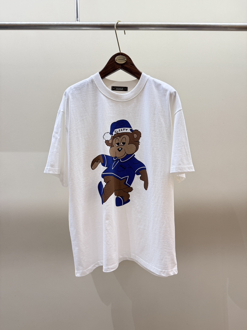 CAMEL-P韓國代購女裝新款休閑T恤泰迪熊Came_l 家T恤圖色1