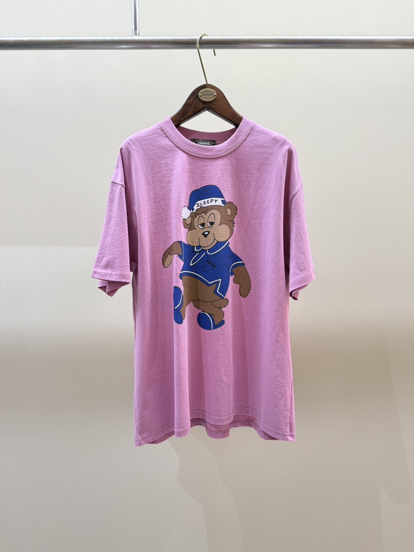 CAMEL-P韓國代購女裝新款休閑T恤泰迪熊Came_l 家T恤圖色4