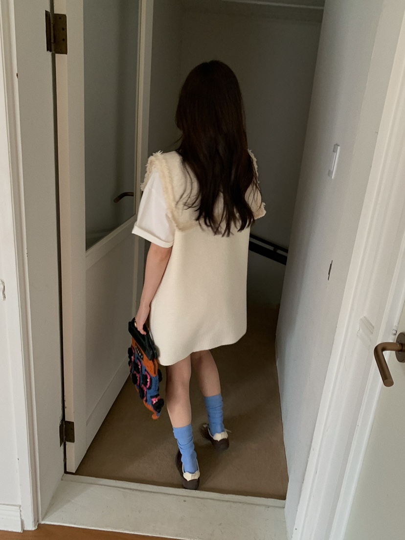 CAMEL-P東大門實拍女裝新品熱賣連衣裙不含內搭粗花呢紐扣Came_l 家連衣裙