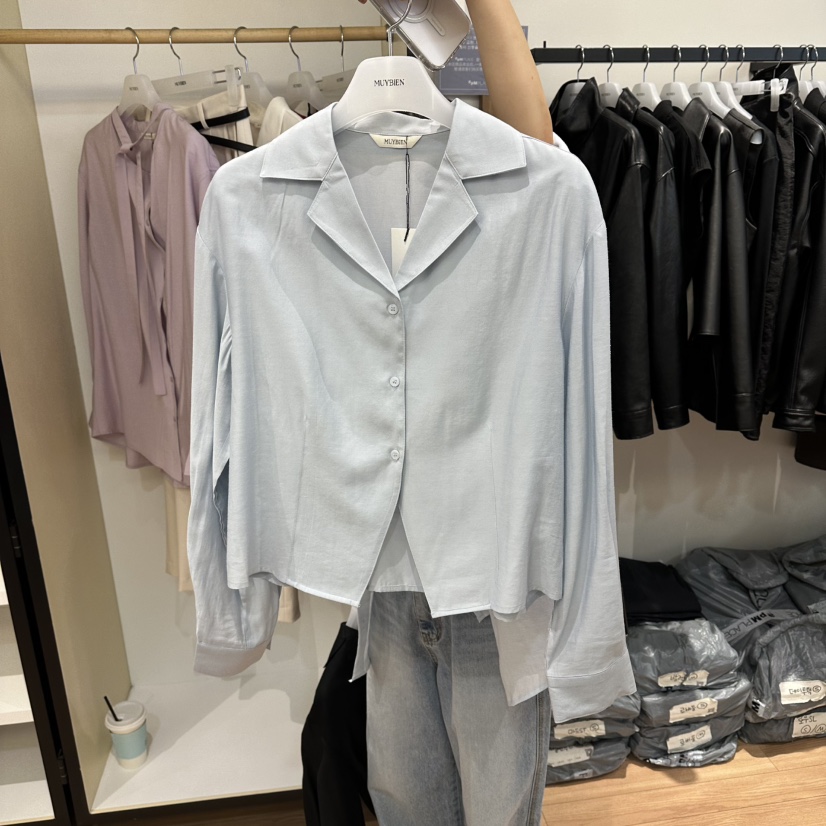 MUYBIEN韓國東大門代購女士新款推薦26春夏時尚襯衫蕾絲衫MUYBIEN襯衫/蕾絲衫圖色1