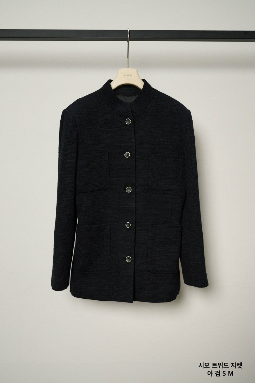 BLOSSOM韓國代購女士新款推薦26春夏人氣時尚熱賣夾克粗花呢BLOSSOM夾克圖色2
