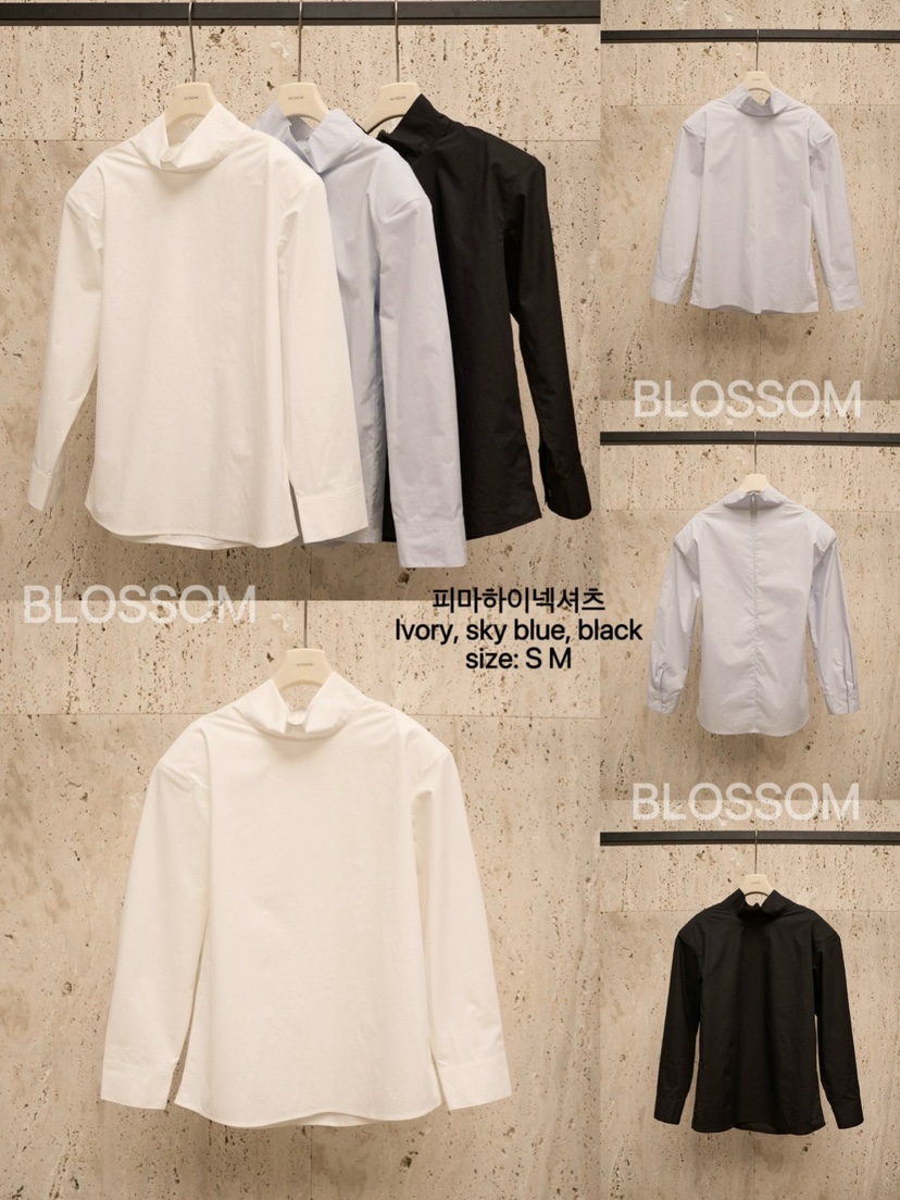 BLOSSOM韓國東大門代購女士新款休閑時尚襯衫蕾絲衫高領棉BLOSSOM襯衫/蕾絲衫