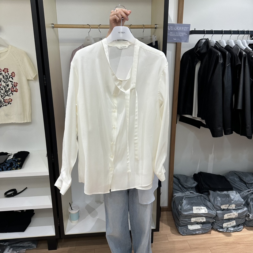 MUYBIEN韓國東大門代購女士新款熱賣休閑26春夏襯衫蕾絲衫MUYBIEN襯衫/蕾絲衫圖色1