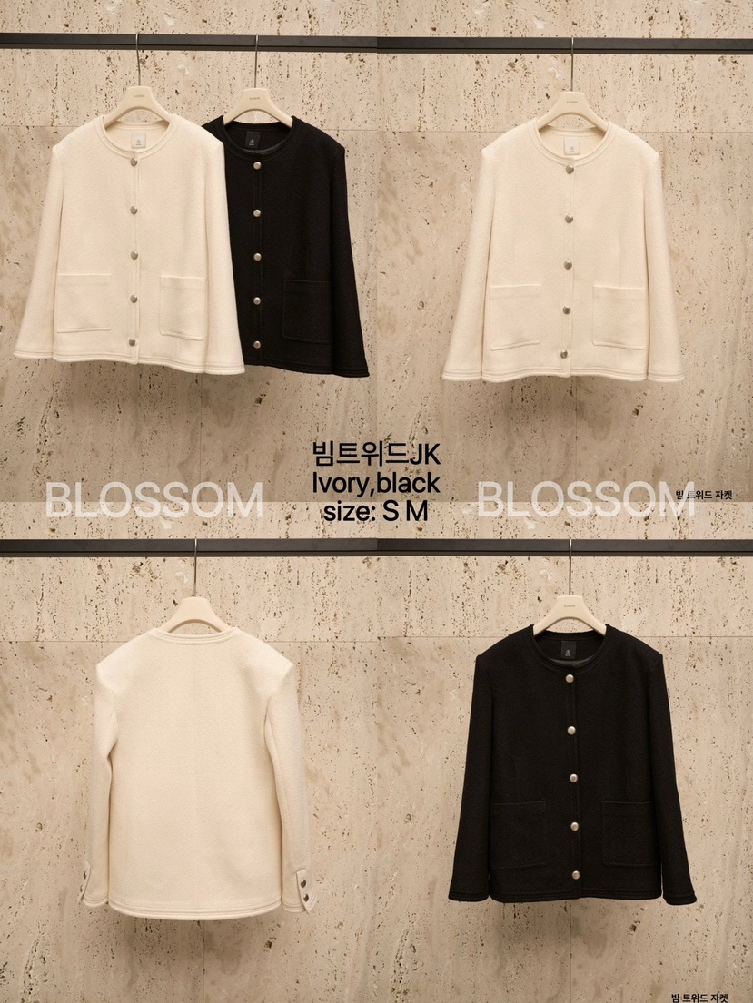 BLOSSOM韓國直郵女裝新品職業熱賣休閑26春夏推薦夾克粗花呢BLOSSOM夾克