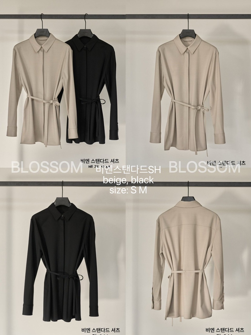 BLOSSOM韓國直郵實拍女士新款熱賣人氣休閑襯衫蕾絲衫含腰繩BLOSSOM襯衫/蕾絲衫