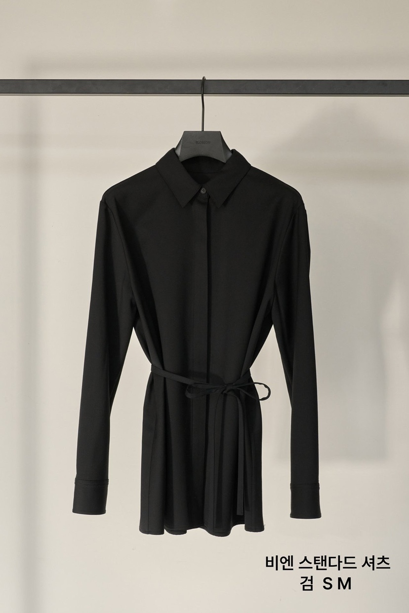 BLOSSOM韓國直郵實拍女士新款熱賣人氣休閑襯衫蕾絲衫含腰繩BLOSSOM襯衫/蕾絲衫圖色2