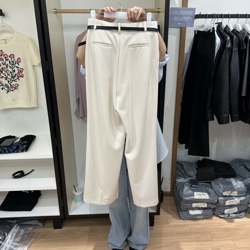 MUYBIEN韓國東大門代購女士新品推薦職業人氣休閑褲不含腰帶MUYBIEN休閑褲