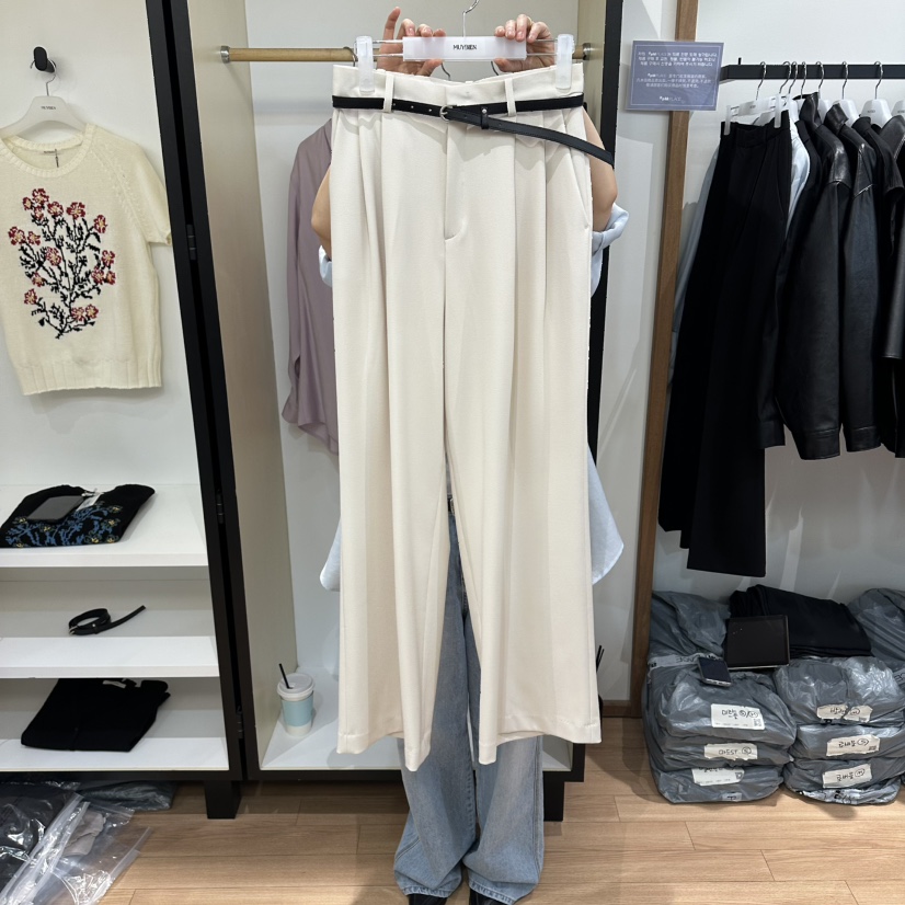 MUYBIEN韓國東大門代購女士新品推薦職業人氣休閑褲不含腰帶MUYBIEN休閑褲圖色1