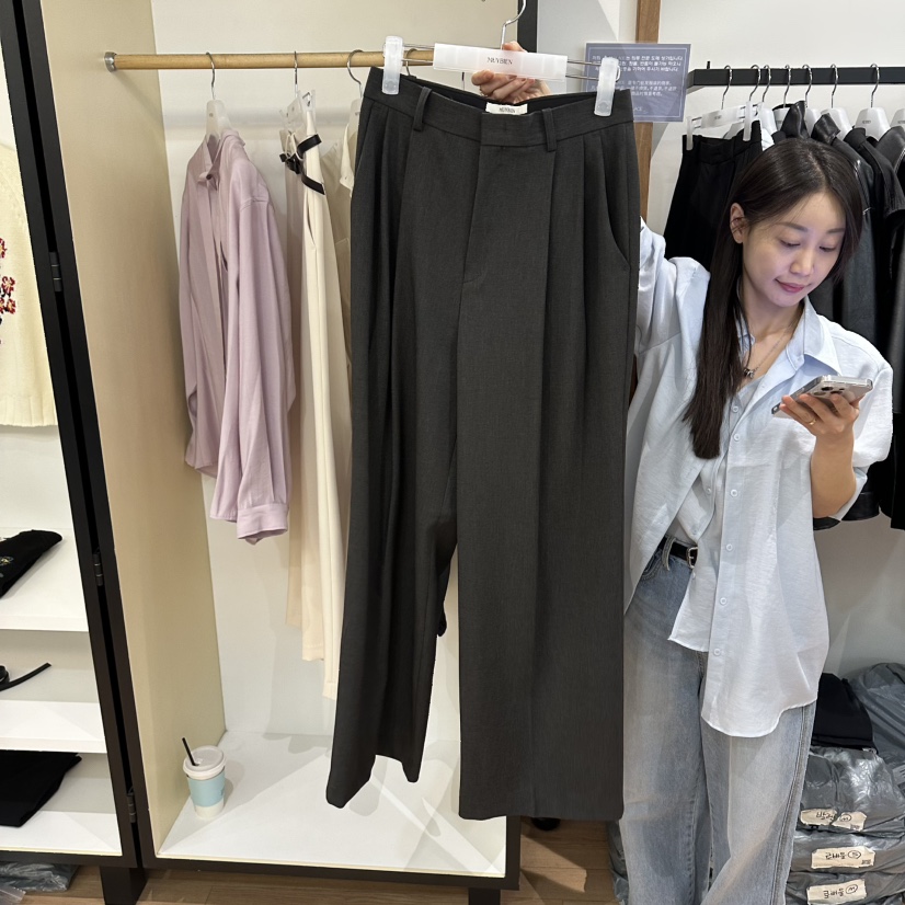 MUYBIEN韓國東大門代購女士新品推薦職業人氣休閑褲不含腰帶MUYBIEN休閑褲圖色3