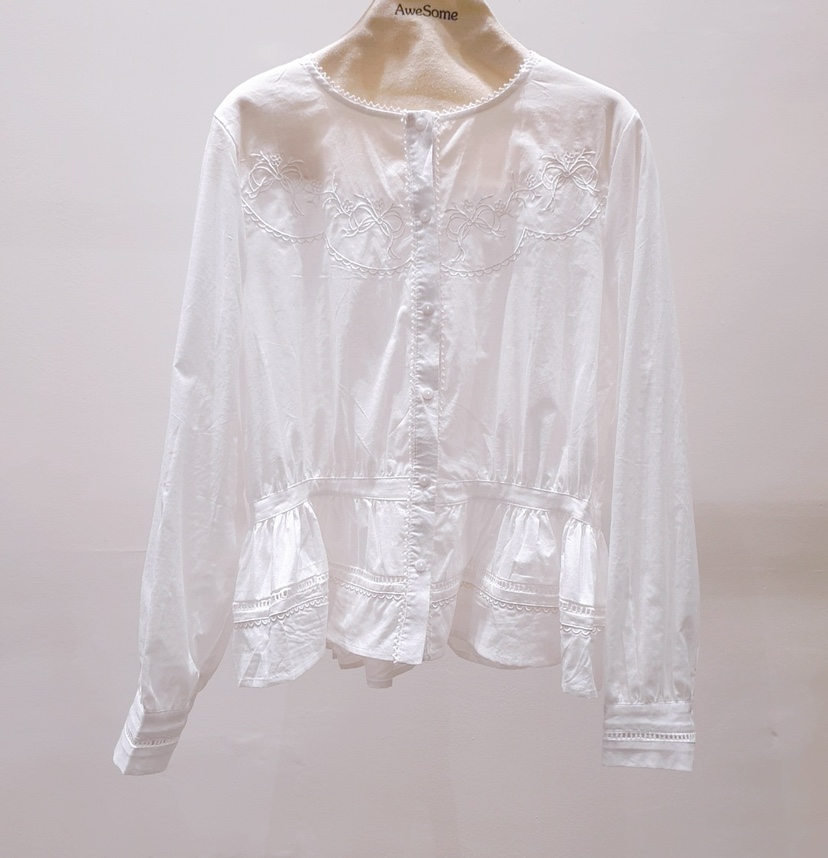 AWESOME-P韓國東大門直郵女士新品26春夏人氣襯衫蕾絲衫AWESOME-P襯衫/蕾絲衫圖色1