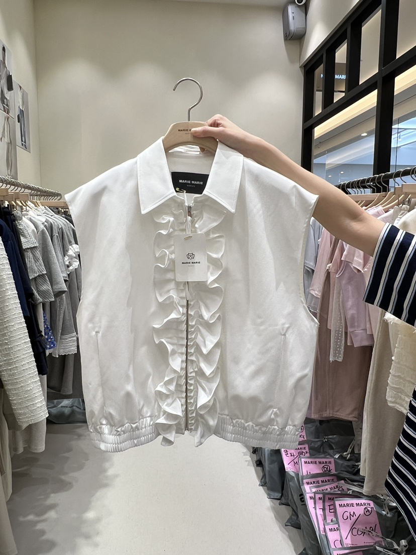 MARIE MARIE韓國直郵女裝新款時尚人氣休閑推薦馬甲荷葉邊MARIE MARIE馬甲圖色1