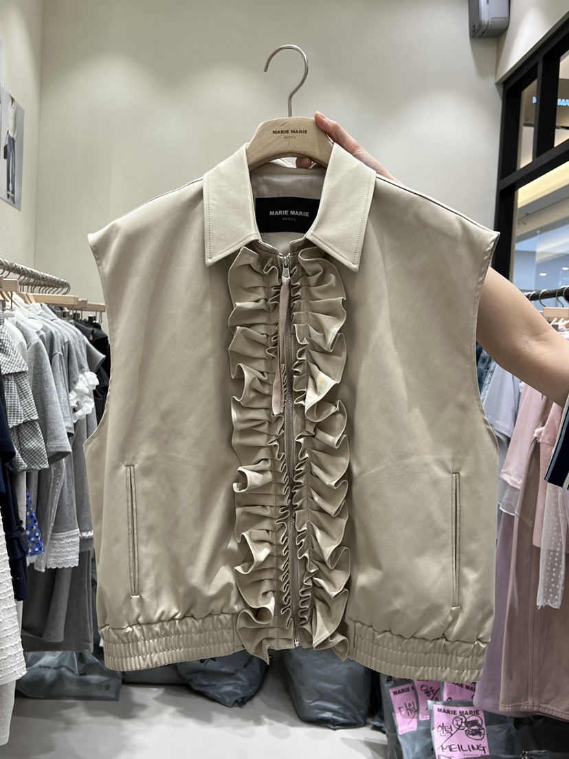 MARIE MARIE韓國直郵女裝新款時尚人氣休閑推薦馬甲荷葉邊MARIE MARIE馬甲圖色2