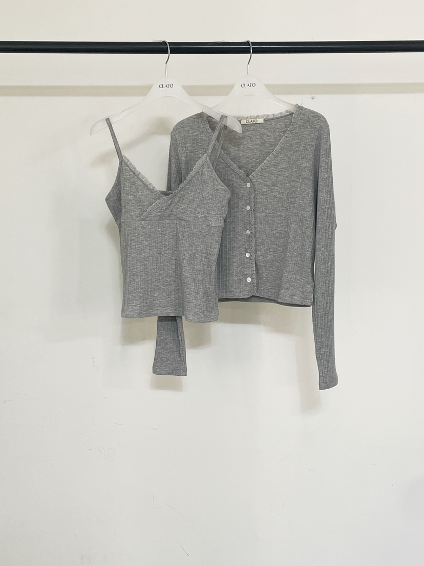 CLAFO韓國直郵女裝新品休閑熱賣職業推薦套裝兩件套套裝開衫CLAFO套裝圖色1
