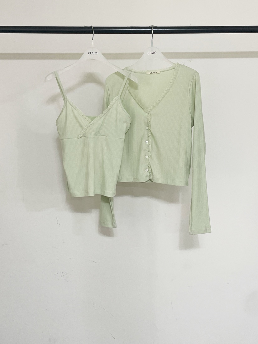 CLAFO韓國直郵女裝新品休閑熱賣職業推薦套裝兩件套套裝開衫CLAFO套裝圖色2