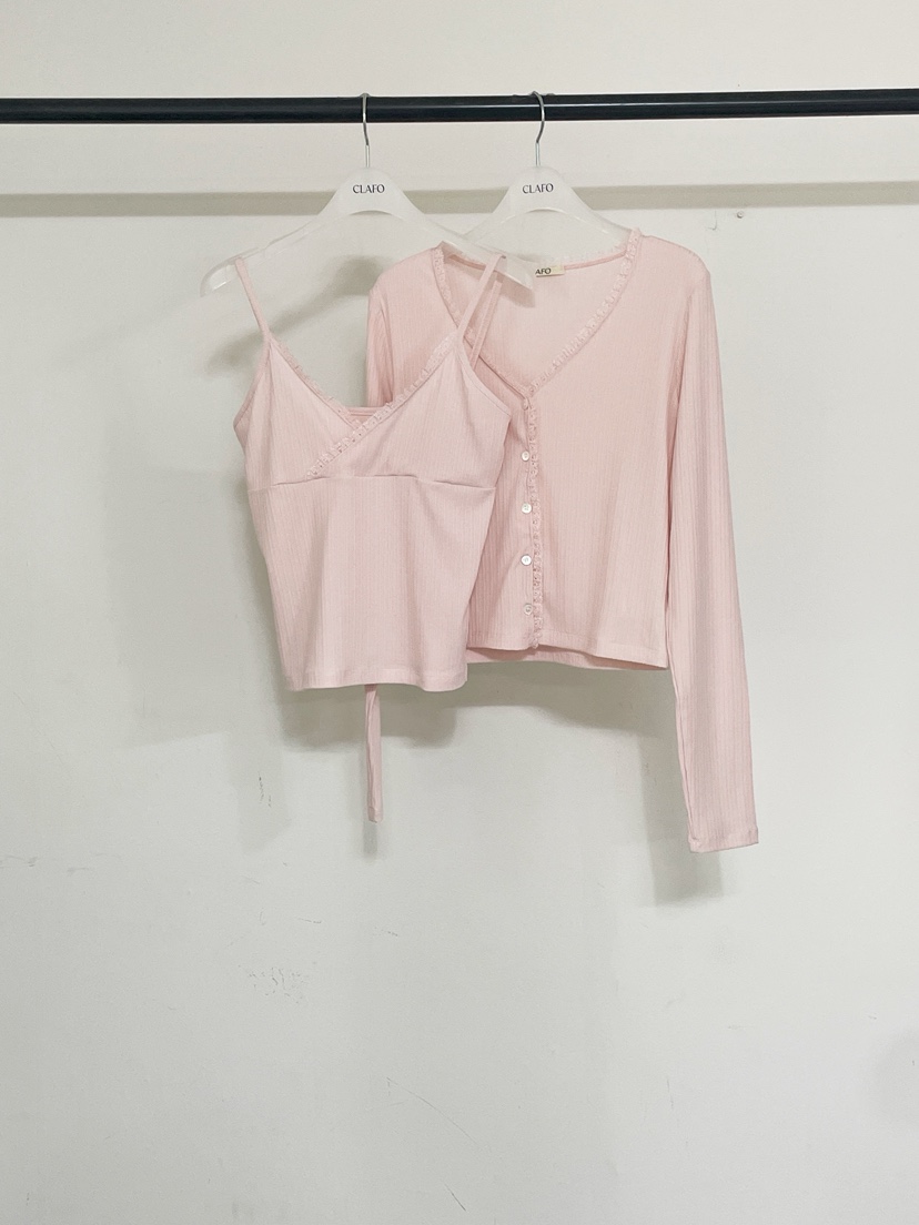 CLAFO韓國直郵女裝新品休閑熱賣職業推薦套裝兩件套套裝開衫CLAFO套裝圖色3