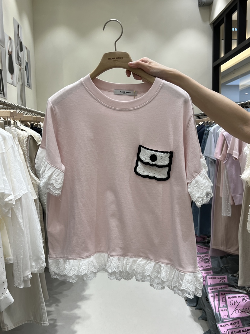 MARIE MARIE韓國直郵實拍女士新品熱賣職業26春夏推薦T恤MARIE MARIET恤圖色2