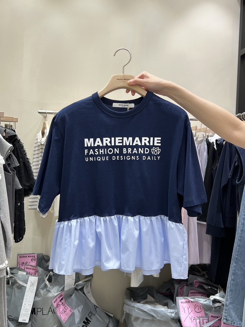 MARIE MARIE韓國東大門代購女士新款26春夏休閑時尚推薦T恤MARIE MARIET恤圖色2