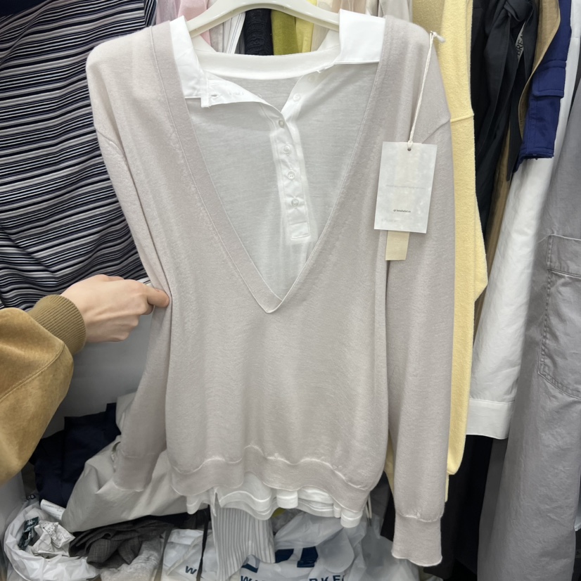 BREATHE韓國東大門代購女裝新品26春夏針織衫不含內搭V領BREATHE針織衫圖色2