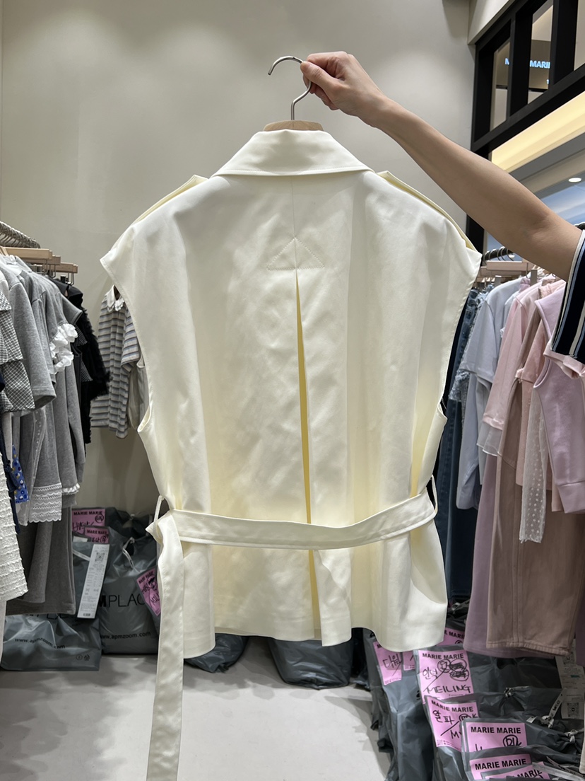 MARIE MARIE韓國直郵女士新品推薦職業26春夏馬甲含腰帶系帶MARIE MARIE馬甲