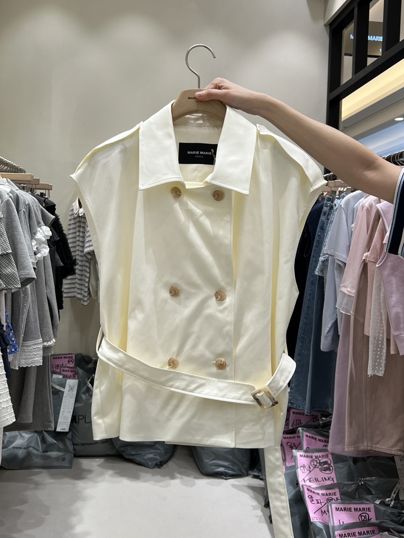 MARIE MARIE韓國直郵女士新品推薦職業26春夏馬甲含腰帶系帶MARIE MARIE馬甲圖色1