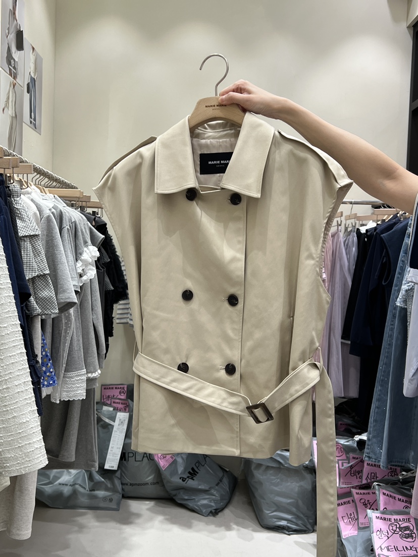 MARIE MARIE韓國直郵女士新品推薦職業26春夏馬甲含腰帶系帶MARIE MARIE馬甲圖色2