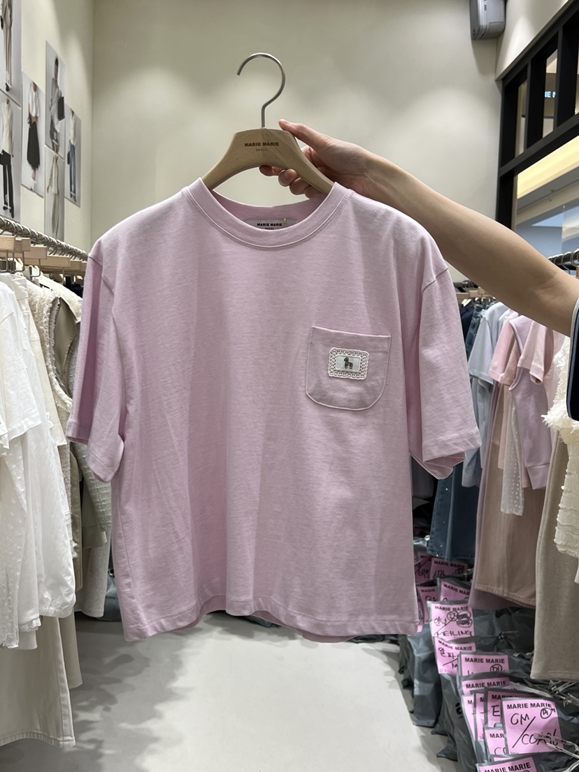 MARIE MARIE韓國東大門直郵女裝新品休閑時尚26春夏T恤口袋MARIE MARIET恤圖色2
