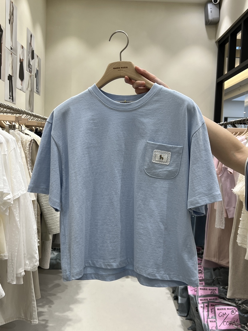 MARIE MARIE韓國東大門直郵女裝新品休閑時尚26春夏T恤口袋MARIE MARIET恤圖色3