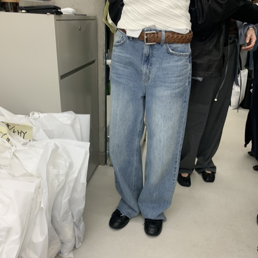 BREATHE韓國東大門直郵女士新品熱賣時尚休閑牛仔褲不含腰帶BREATHE牛仔褲圖色1